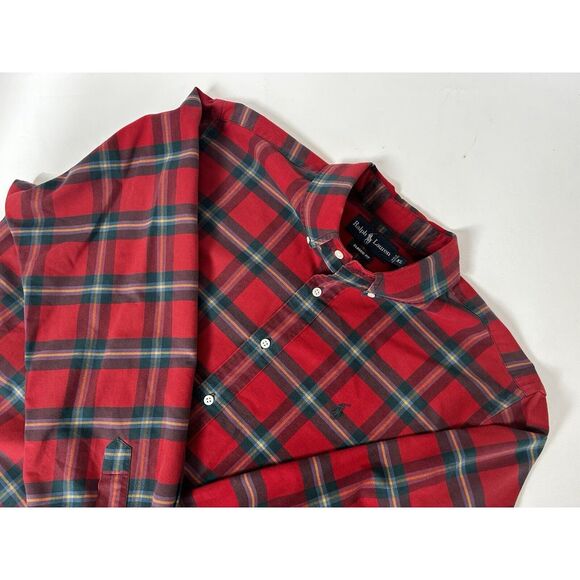 Polo Ralph Lauren Men's XL Classic-Fit Flannel Plaid Shirt Red Yellow Blue Pony - Picture 1 of 8